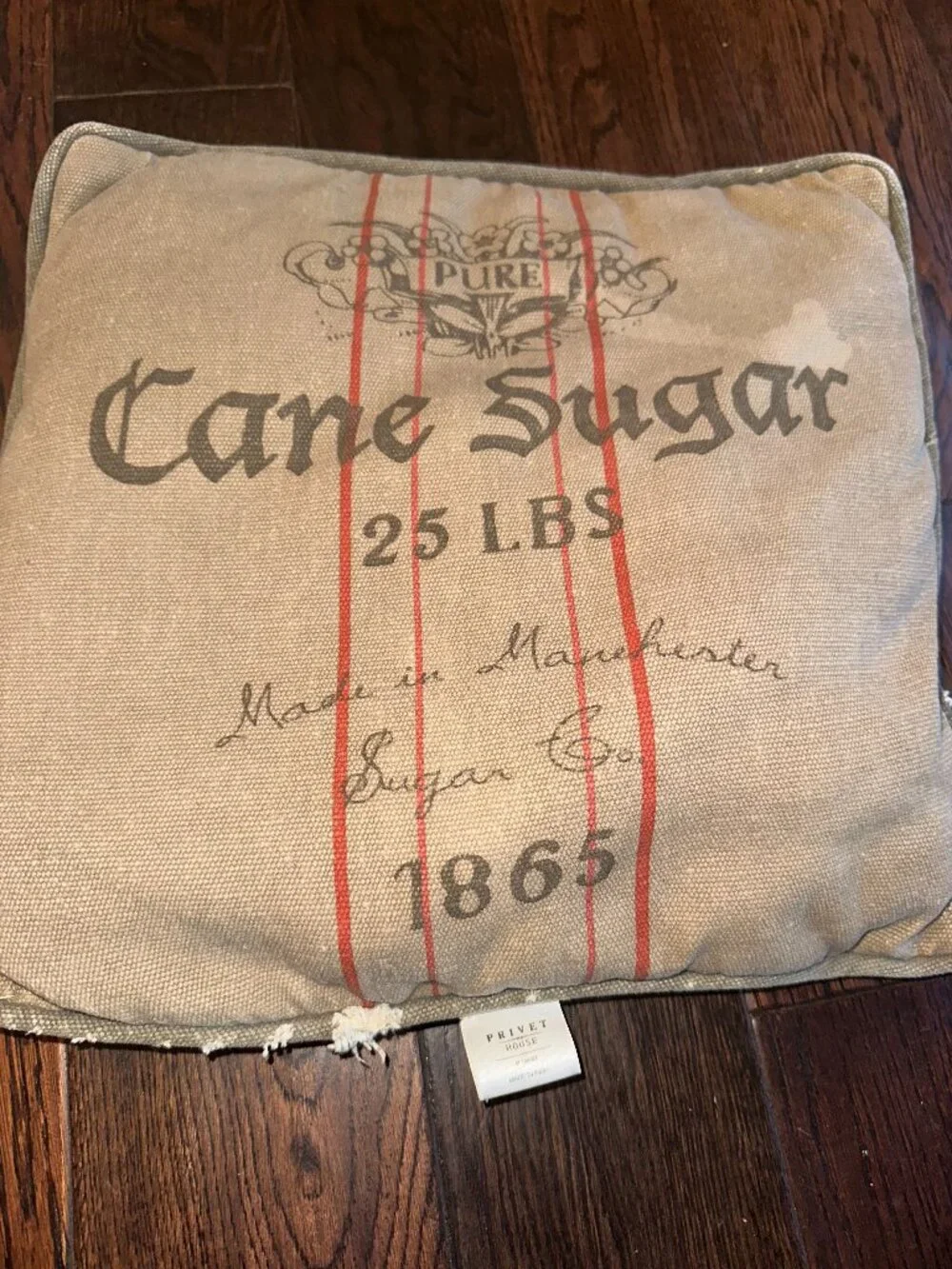 Privet House at Target Vintage Cane Sugar Feed Sack Throw Pillow Cushion